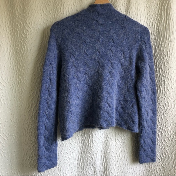 Aritzia Wilfred Free Blue Michal Wool Alpaca Blend Cable Knit Sweater XS - Picture 5 of 16